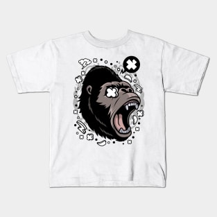 gorilla face illustration Kids T-Shirt